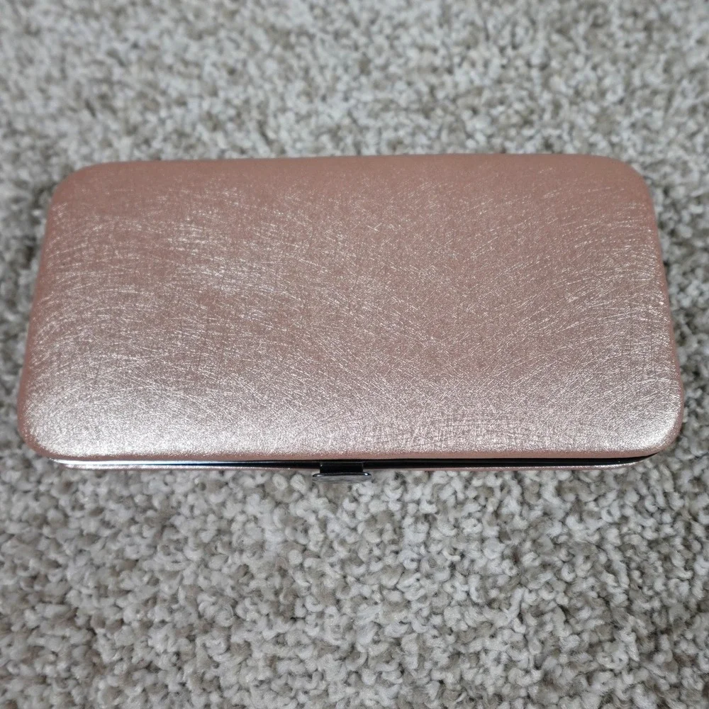 Tyfni Beauty Rose Gold Metallic Hard Shell Travel Makeup Lash Tool Storage Case